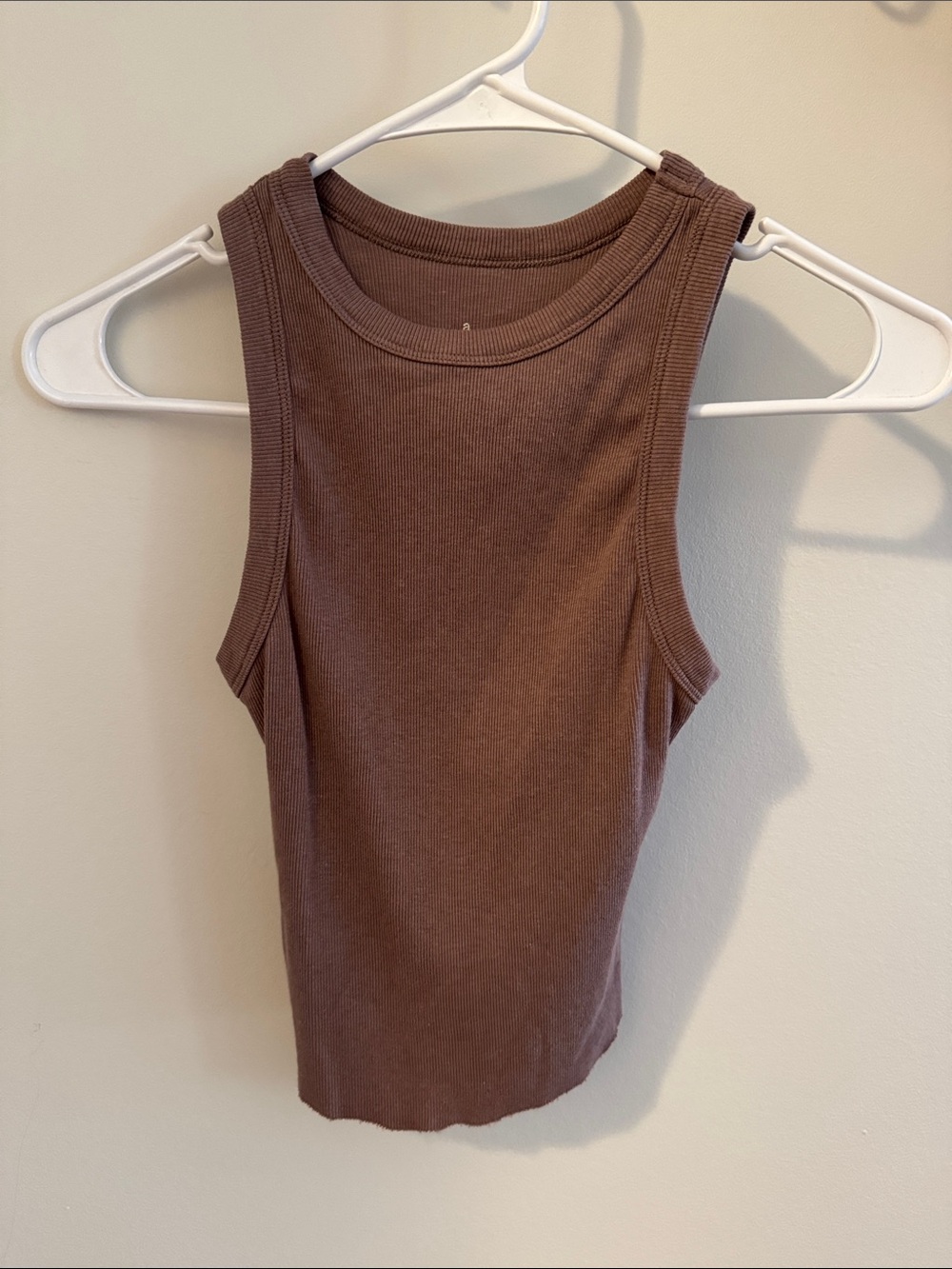 a new day cropped Chocolate Brown Ribbed Tank Top - Women